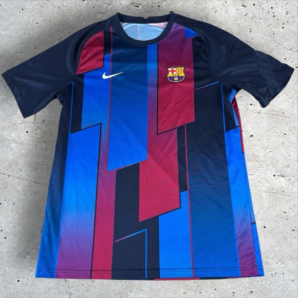 Nike Barcelona Soccer Pre-Match Jersey Men's Large Red/Blue Kit 2022 CW4874-452‎